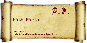 Páth Mária névjegykártya